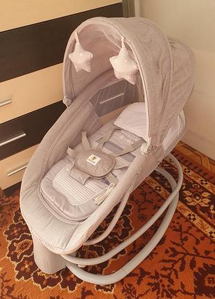 Укачивающий центр шезлонг 4 в 1 mastela 8113 light grey, светло-серый