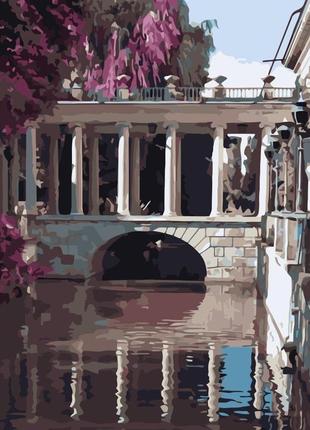 Картина по номерам strateg мост через воду с лаком 30x40 см ss-6601 ss-6601 набор для росписи по цифрам