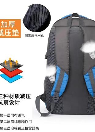 Чоловічий рюкзак туристичний brand rong спортивний водонепроникний чорний на 38 літрів8 фото