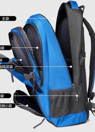 Чоловічий рюкзак туристичний brand rong спортивний водонепроникний чорний на 38 літрів6 фото