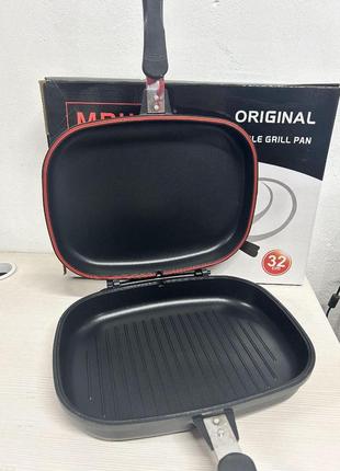 Подвійна сковорода-гриль double grill pan 32 см.4 фото