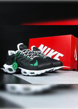 Чоловічі демісезонні кросівки nike air max terrascape plus чорні з білим\зелені2 фото
