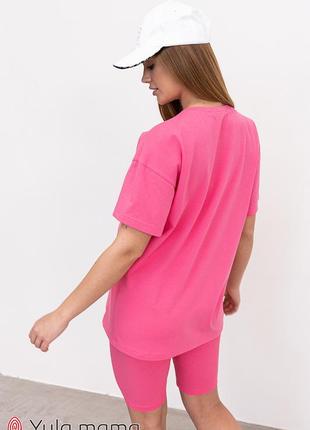 Літній костюм туніка + велосипедки для вагітних та годування eva st-24.032 рожевий6 фото