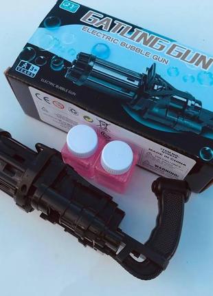 Детский пистолет для пузырей gatling, летняя автоматическая машина для мыльных пузырей9 фото