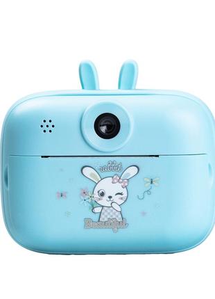 Дитяча фотокамера з миттєвим друком знімків «зайчик» синій hps1bl