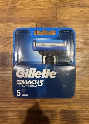 Оригінальні змінні картриджі (леза) gillette mach3 turbo 5шт