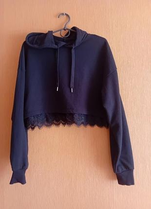 Укороченное худи оверсайз р.s h&m