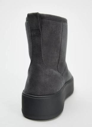 Угги женские серые с мехом zara new