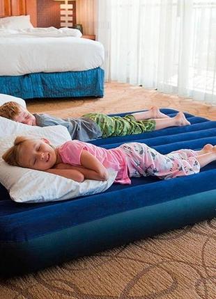 Двоспальний надувний матрац із 2 подушками intex 64755-3 інтекс 183 x 203 x 25 см6 фото