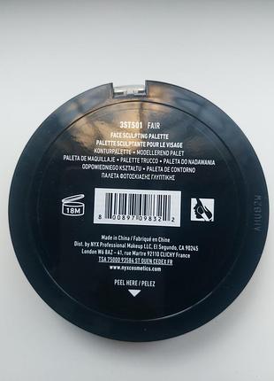 Палетка для контуринга nyx professional makeup 3 steps to sculp face palette, fair4 фото