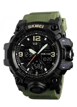 Чоловічий військовий годинник skmei 1155b olive