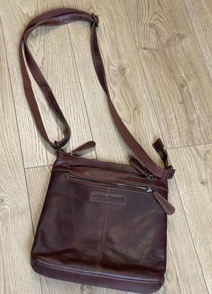 Шкіряна  пречудова сумка на довгій ручці. lovis wallis