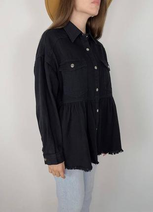 Крутые расширенные от талии джинсовки в черном цвете!♥️запрашивайте наличие перед заказом!❤️