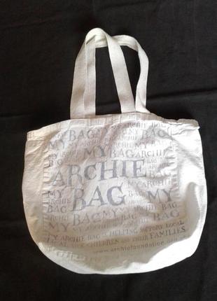 Эко сумка шоппер тканевая хлопковая с надписями my bag archie