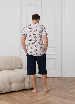 Чоловіча піжама трикотажна з шортами літній настрій розмір m, l, xl, 2xl4 фото