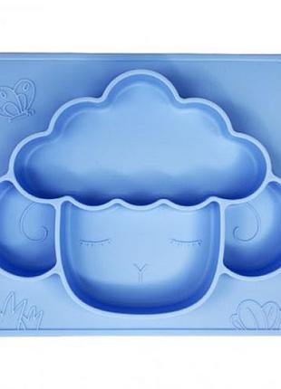 Силиконовая тарелка-коврик "баранчик", голубой