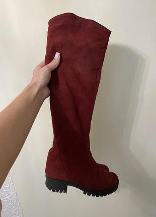 Сапоги из натуральной замши
