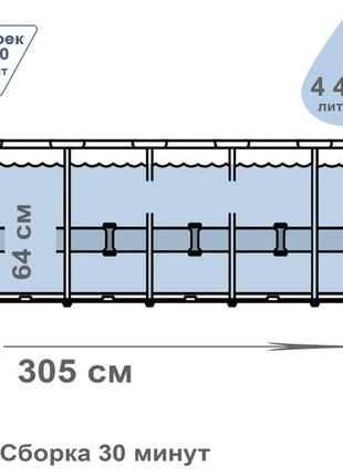 Бассейн каркасный intex 26702 + фильтр-насос 305х76 см, 4485 л3 фото