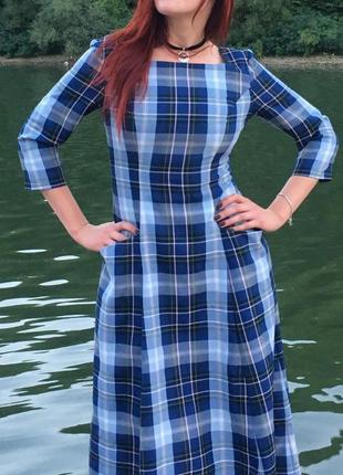 Сукня в клітинку синя must have kyiv 34 xs