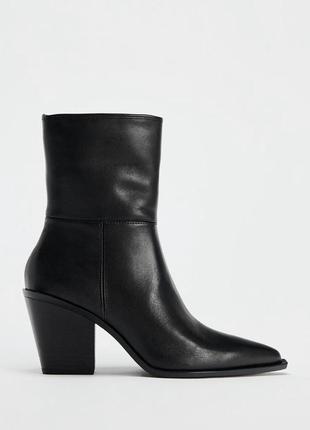 Кожаные казаки zara женские ботинки zara2 фото