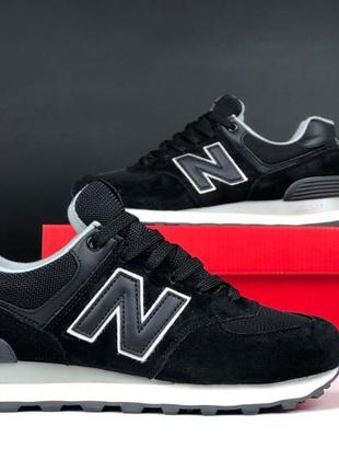 Жіночі кросівки new balance 574 black white нью беланс чорного з білим кольорів