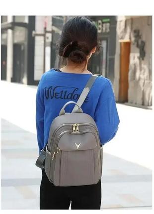 Жіночий міський рюкзак polo сірий нейлоновий2 фото