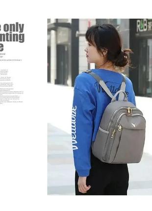 Жіночий міський рюкзак polo сірий нейлоновий4 фото
