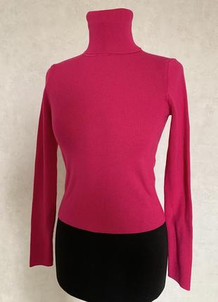 Zara розовая водолазка гольф под горло яркий цвет