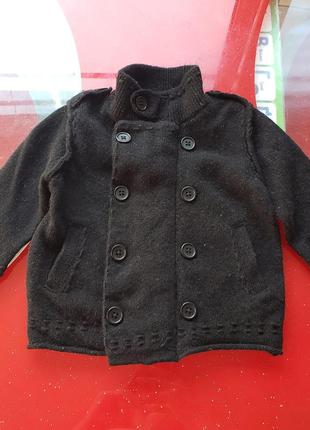 Monsoon шерстяная кофта куртка вязаная мальчику 12-18м 80-86см