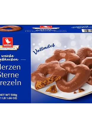 Пряники weiss lebkuchen herzen sterne brezln vollmilch 500g