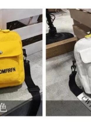 Женская маленькая сумка-мессенджер chaomfirfn жёлтая10 фото