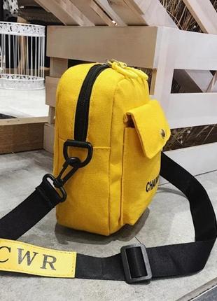 Женская маленькая сумка-мессенджер chaomfirfn жёлтая7 фото