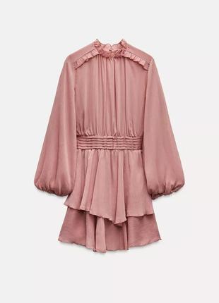 Рожева сукня жата коротка zara new2 фото