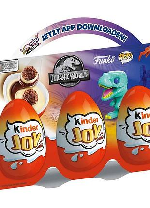 Шоколадні яйця kinder joy jurassic world 3s 60g