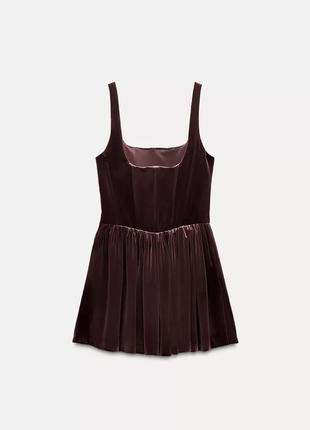 Оксамитова сукня корсет бордова zara new5 фото