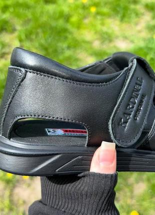 Сандалии кардинал кожаные закрытые черные