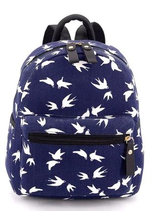 Жіночий рюкзак тканинний polo синій2 фото