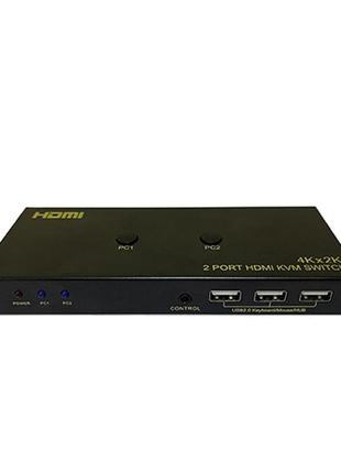 Kvm свіч перемикач, 2 порти, hdmi usb, кнопка дк