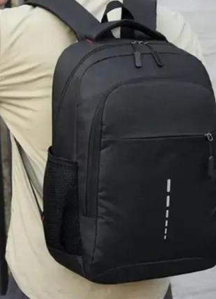 Чоловічий рюкзак щільний місткий повсякденний міський для хлопця непромокальний спортивний чорний norden