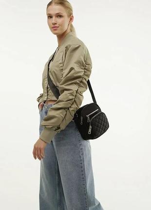 Женская сумка кросс-боди на плечо нейлоновая jingpin черная3 фото