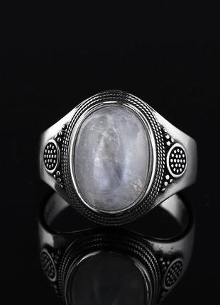 Серебряное кольцо с лунным камнем. винтаж, фентези, кельты. средневековье