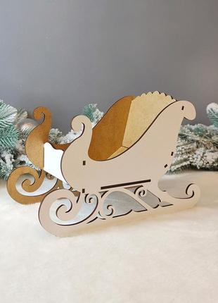 Новорічні санки білі, 25 см, заготовка