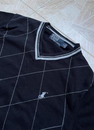 Свитер vintage 90s polo ralph lauren rhombus knitted sweater black2 фото