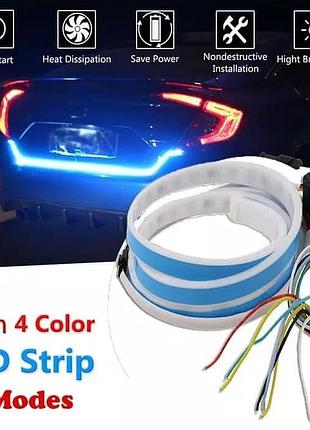 Rgb led стрічка the tail boxlamp 120 см підсвічування кришки багажника, габарити, бегущие повороты