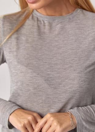 Жіноча трикотажна кофта з довгим рукавом - сірий цвет, l (є розміри)