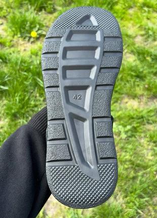 Мужские летние сандалии кардинал кожаные на липучке черные3 фото
