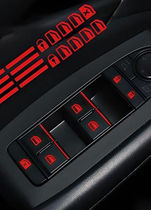 Стікери флуоресцентні що світяться наклейки на кнопки склопідіймача car button stickers red