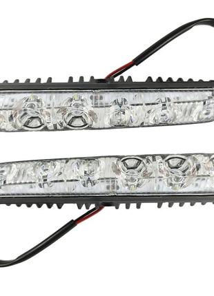 Led дхо + дублирующие повороты белый + желтый.  металлический корпус! 12в. светодиодные дневные ходовые огни.5 фото