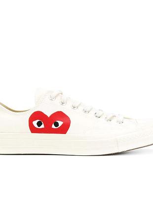 Чоловічі кеди converse x comme des garcons low top sneakers white 44