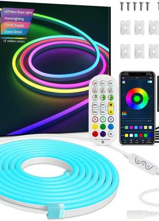 Світлодіодна неонова мотузка arabest, 16,4 футів/5 м rgb з можливістю затемнення, водонепроникна світлодіодна